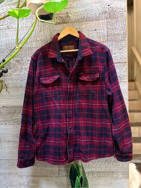 Orvis | Thick Flannel Lumberjack Button-Up Shirt - Men's XXL, Red/Navy Plaid